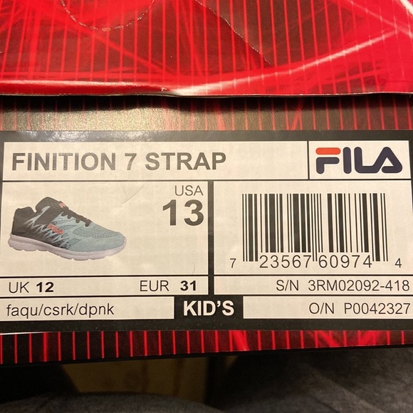 Fila NIB Finition 7 Strap Athletic Shoes Kid Size 13 Colorway Mint Green & Gray - Picture 5 of 5